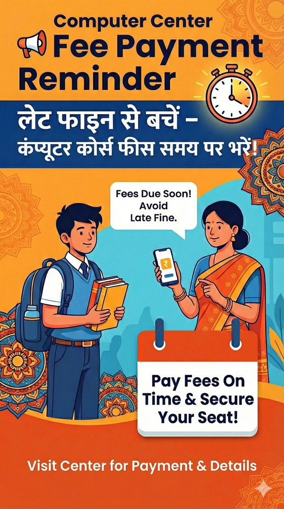 📢 Fee Payment Reminder (लेट फाइन से बचें – समय पर भुगतान करें!)
